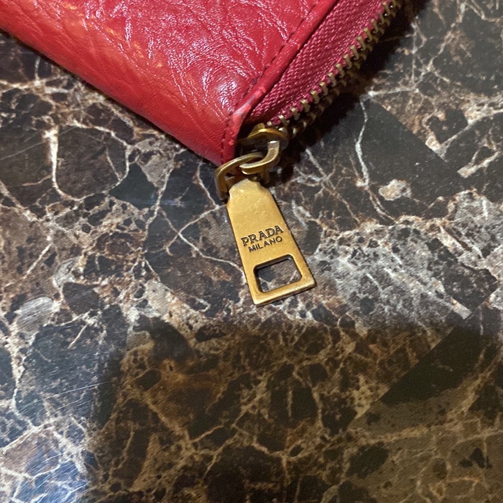 Large leather wallet burgundy color - Picture 9 of 14